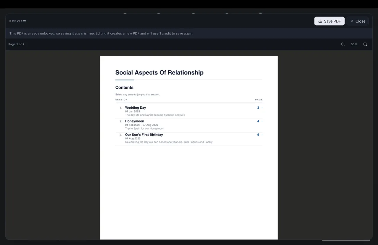 KinVisa final review screen
